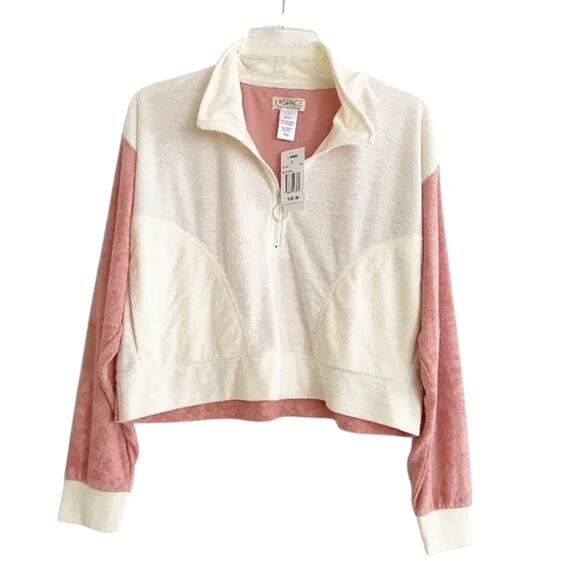 NWT - L*Space Back At It 2pc Set Sweatpants Sweatshirt Cream & Pink Size: M - Picture 7 of 11